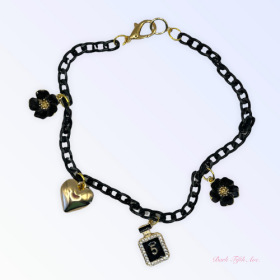 Black & Gold NO. 5 Heart Necklace (size: medium)