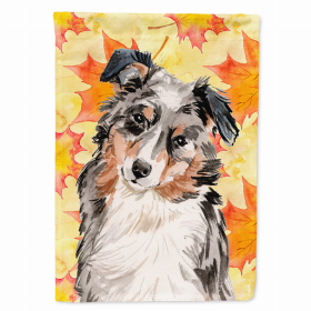 Dog Breed/Fall Themed Flag Canvas House Size (Color: Australian Shepherd, size: 28 x 40)